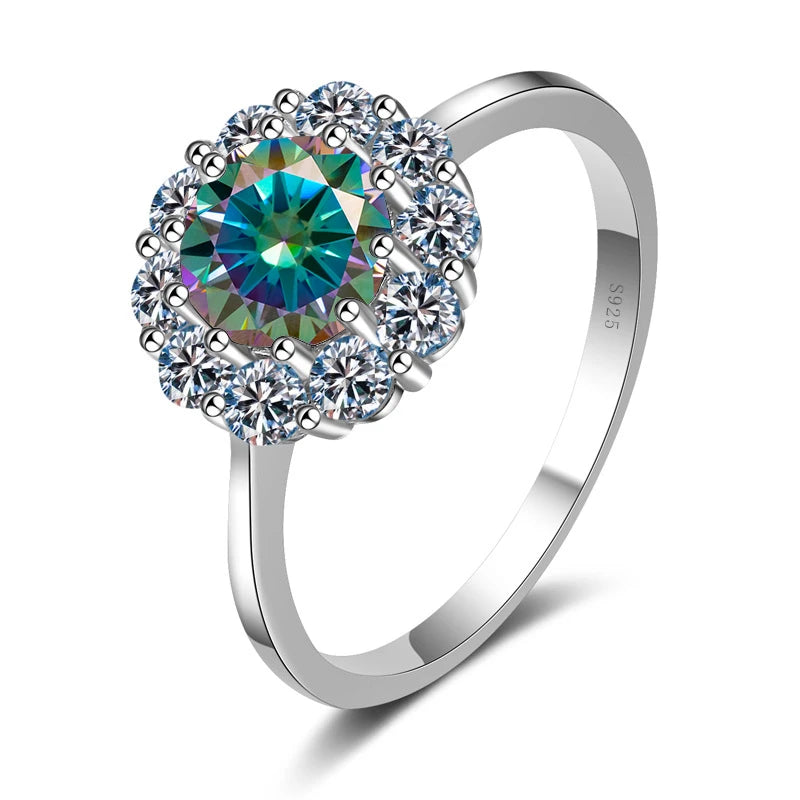 1ct Moissanite Flower Engagement Ring