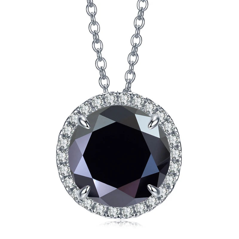 5ct Moissanite Sterling Silver Pendant Necklace