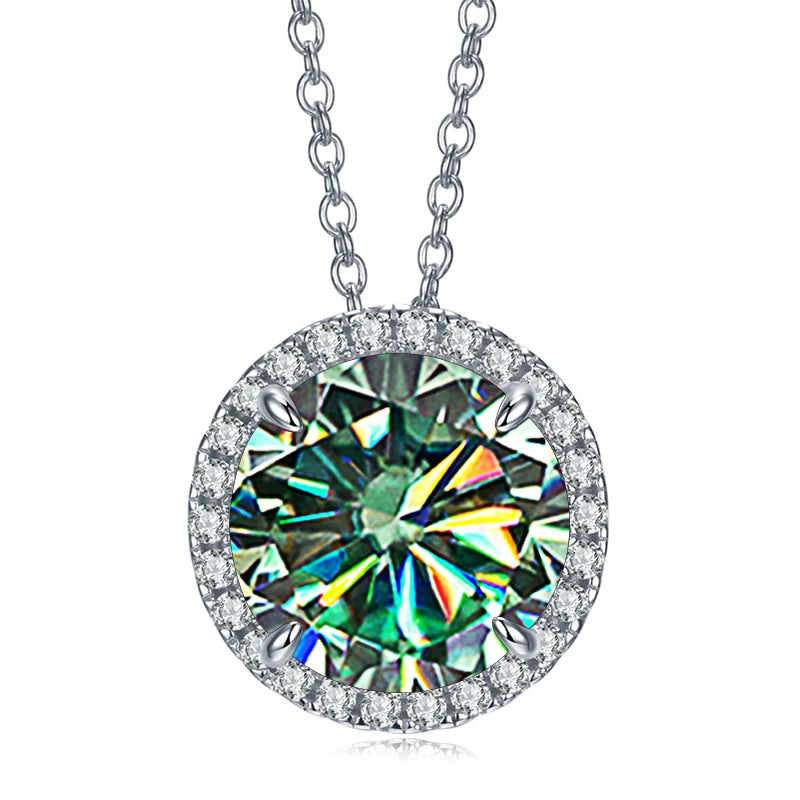 5ct Moissanite Sterling Silver Pendant Necklace