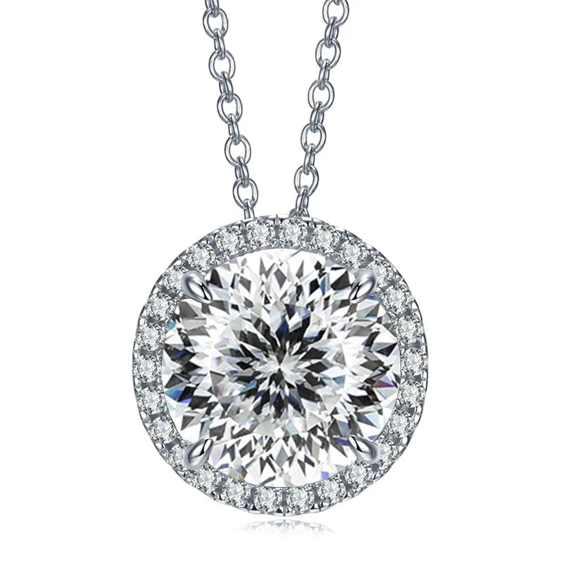 5ct Moissanite Sterling Silver Pendant Necklace