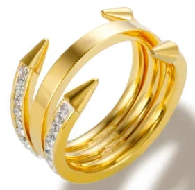 Crystal Zircon Waterproof Stainless Steel Ring