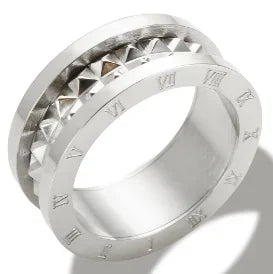 Zircon Inlaid Waterproof Stainless Steel Ring