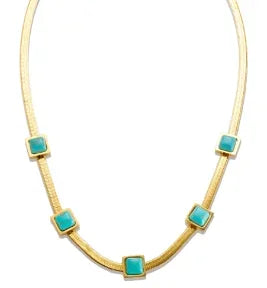 Square Pendant Stainless Steel Chain Necklace