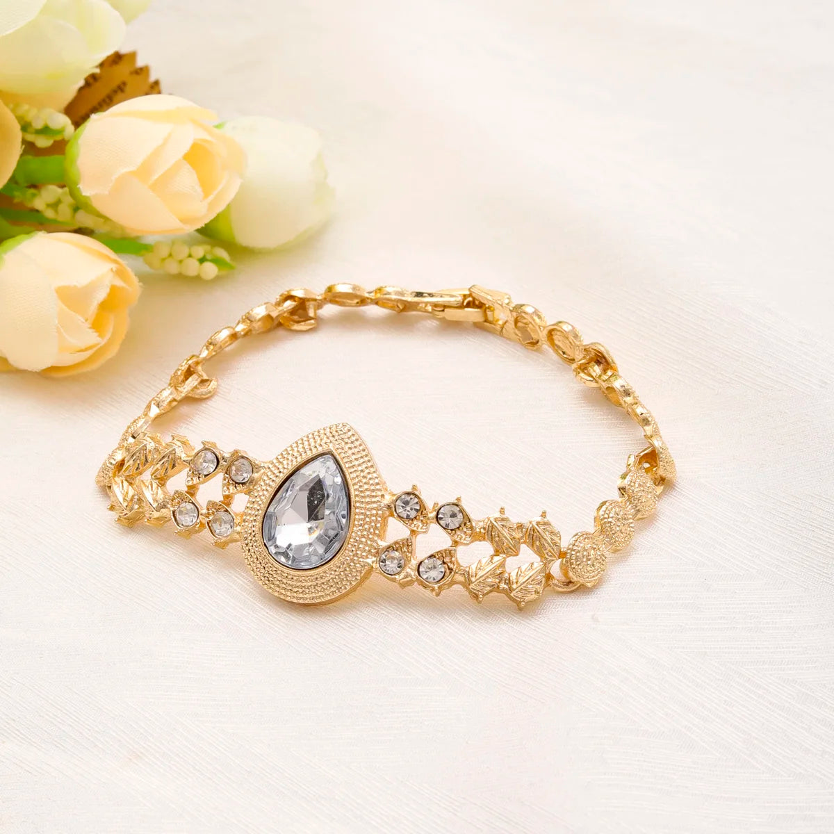 Dubai Gold Zircon Bridal Jewellery Set