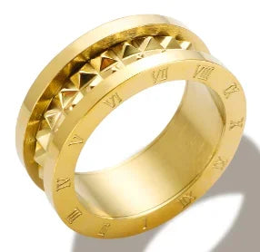 Zircon Inlaid Waterproof Stainless Steel Ring
