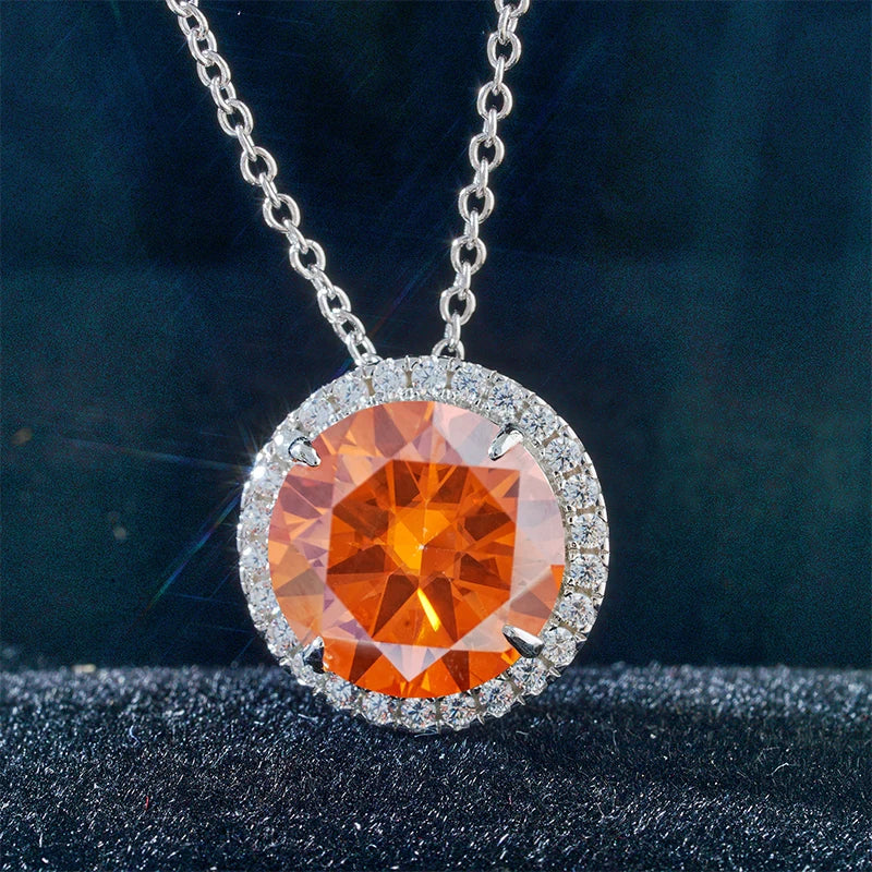 5ct Moissanite Sterling Silver Pendant Necklace