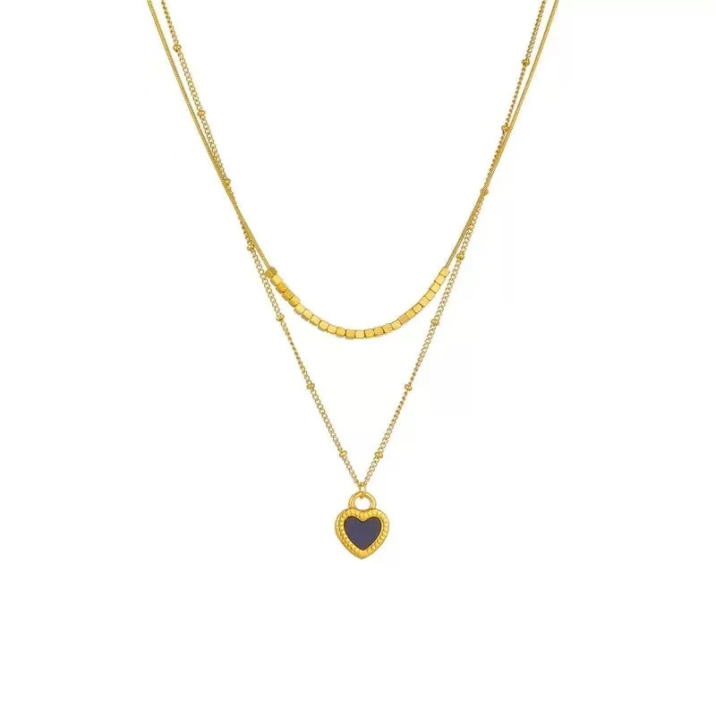 Heart Pendant Waterproof Stainless Steel Necklace