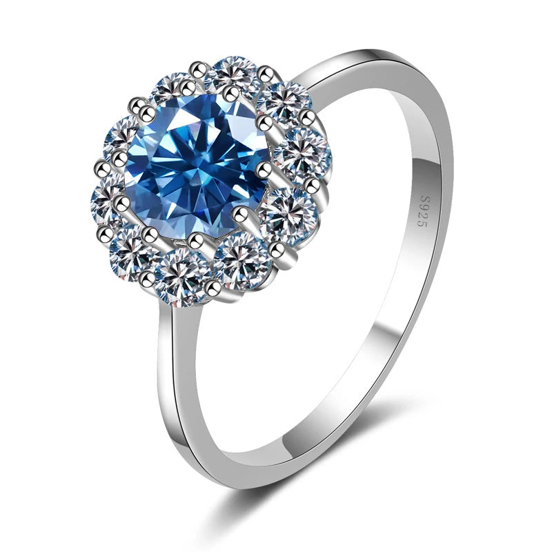 1ct Moissanite Flower Engagement Ring
