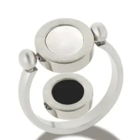 Zircon Inlaid Waterproof Stainless Steel Ring