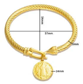 Triple Crystal Stainless Steel Bangle