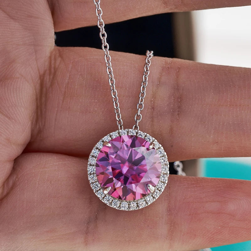 5ct Moissanite Sterling Silver Pendant Necklace