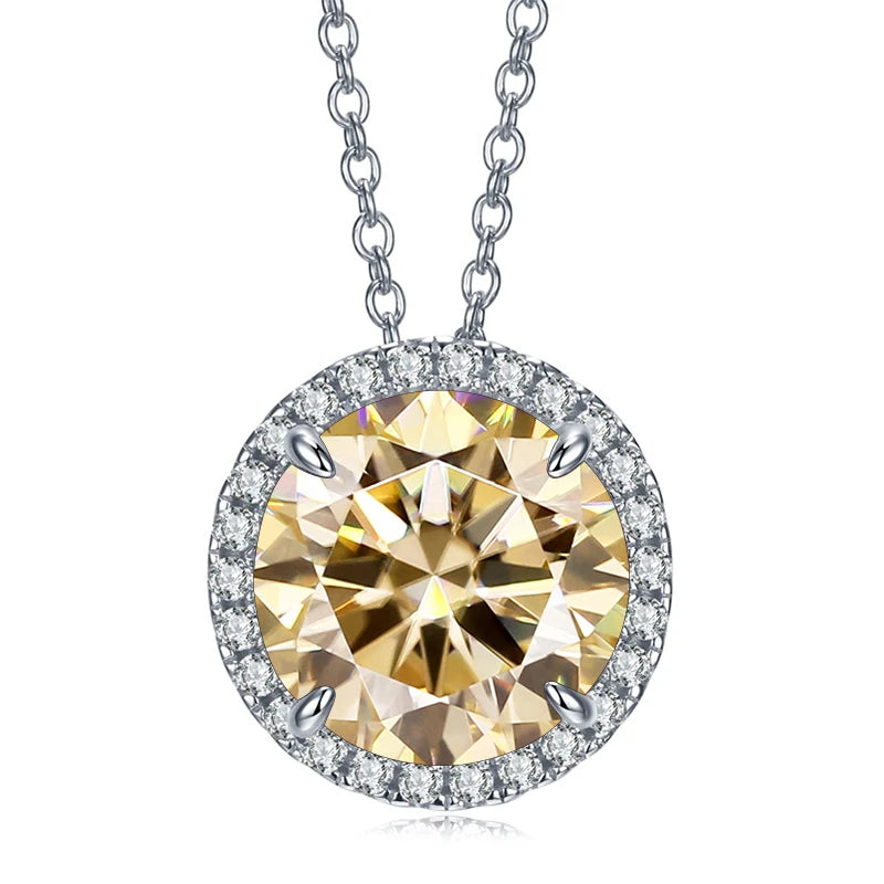 5ct Moissanite Sterling Silver Pendant Necklace