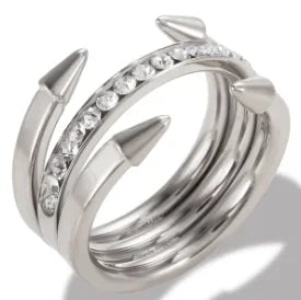 Crystal Zircon Waterproof Stainless Steel Ring
