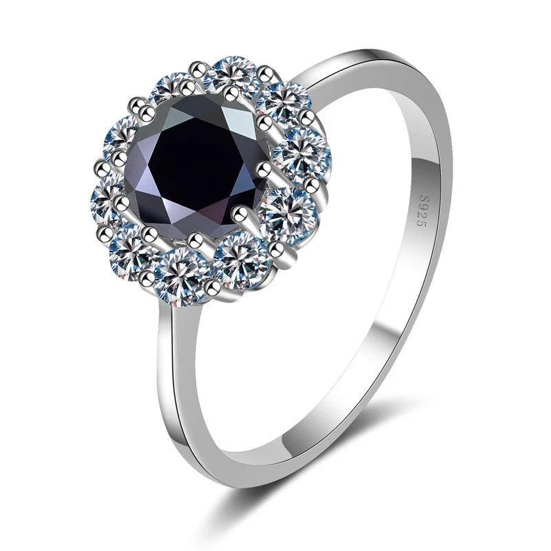1ct Moissanite Flower Engagement Ring