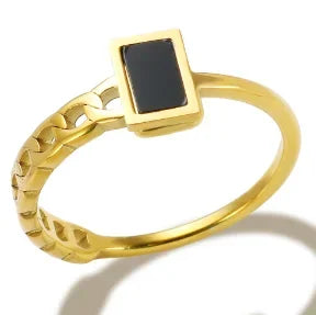 Zircon Inlaid Waterproof Stainless Steel Ring