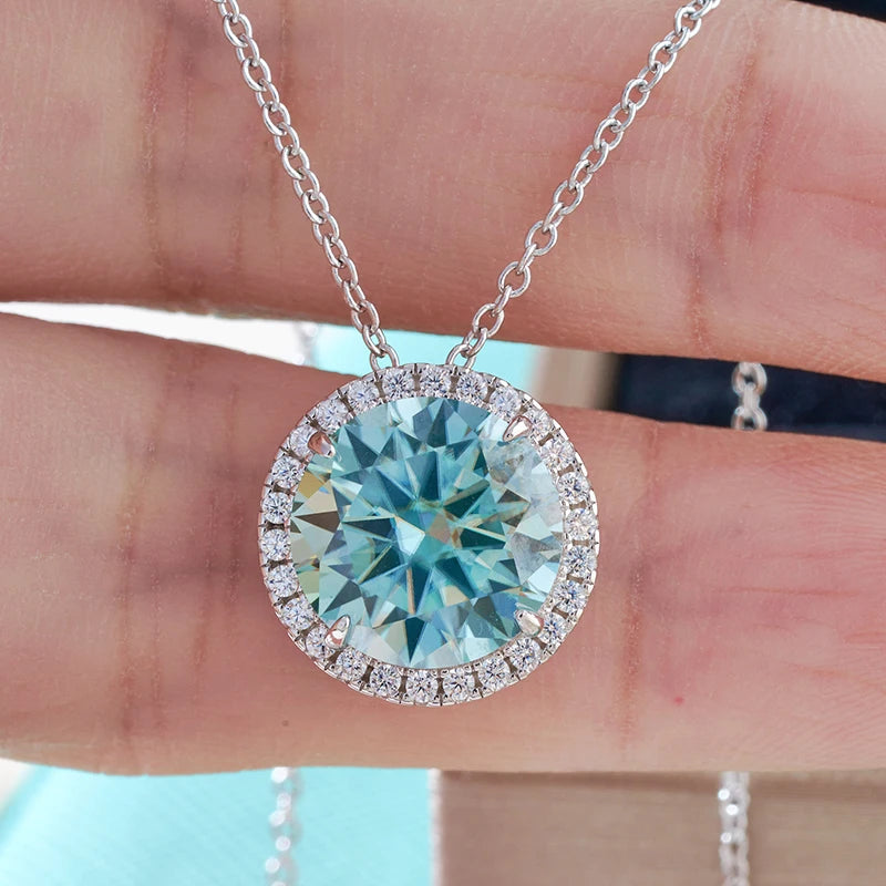 5ct Moissanite Sterling Silver Pendant Necklace