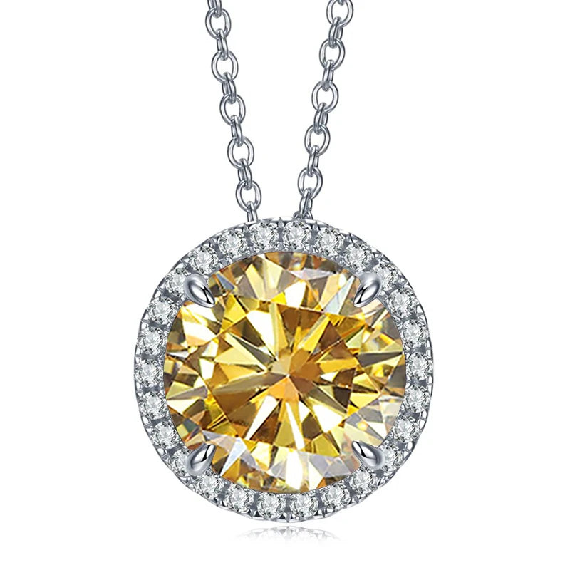 5ct Moissanite Sterling Silver Pendant Necklace