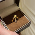 Lily of the Valley Zircon Gold Open Ring