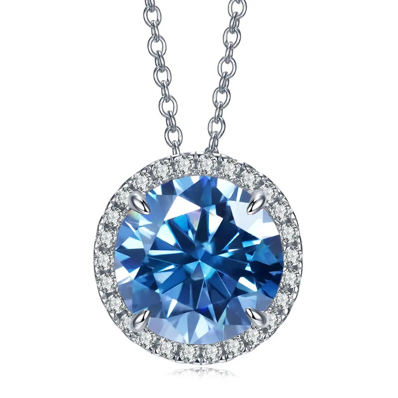 5ct Moissanite Sterling Silver Pendant Necklace