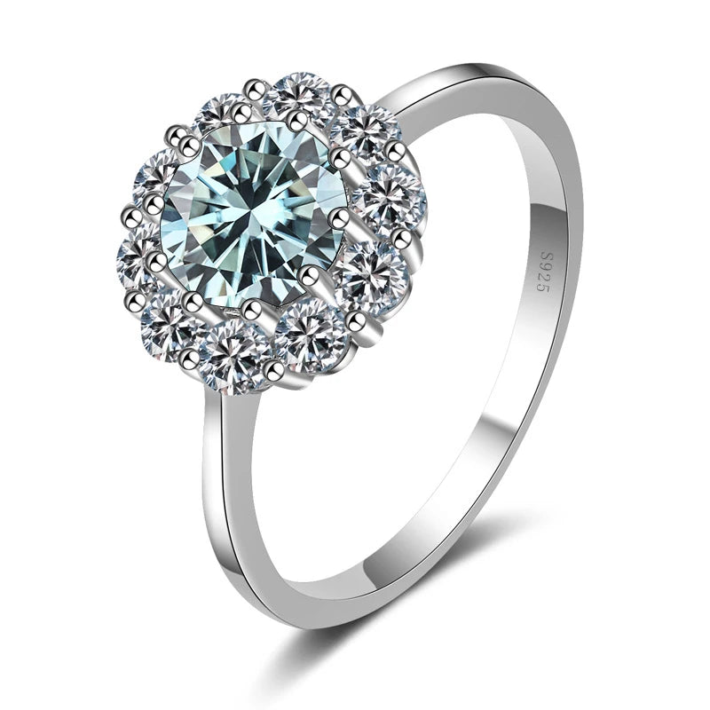 1ct Moissanite Flower Engagement Ring