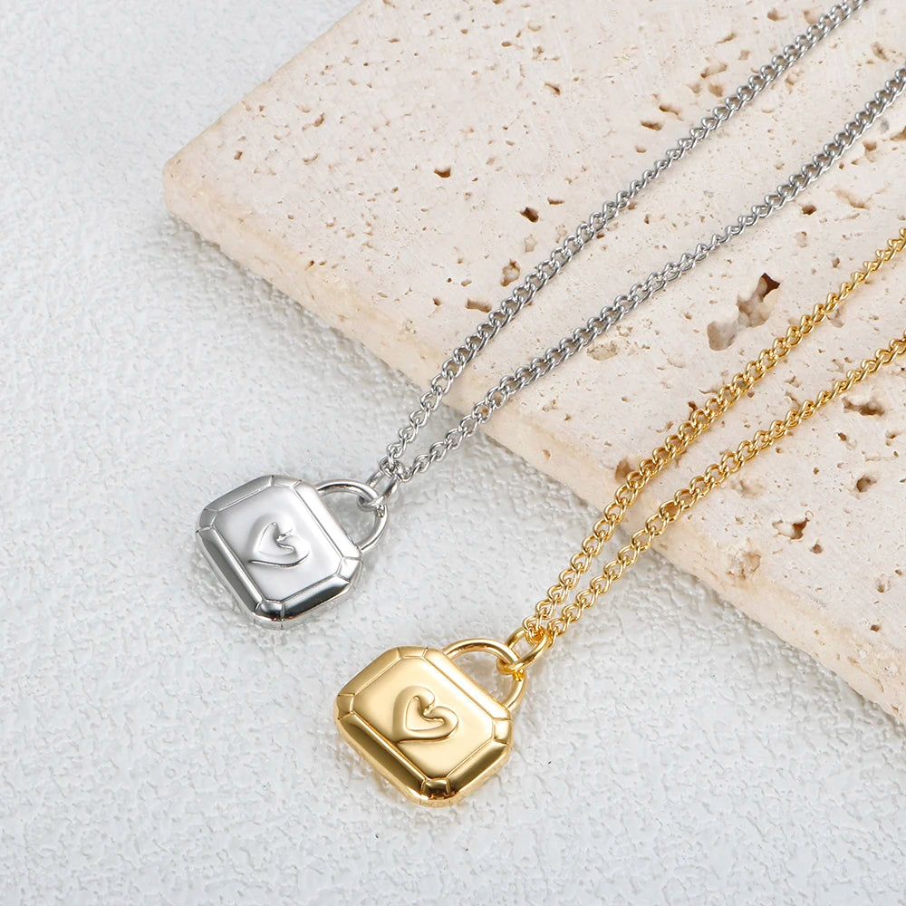 Heart Pendant Waterproof Stainless Steel Necklace