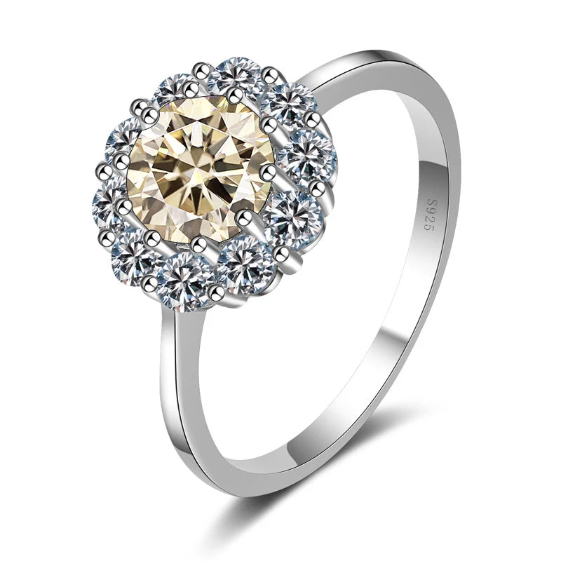 1ct Moissanite Flower Engagement Ring
