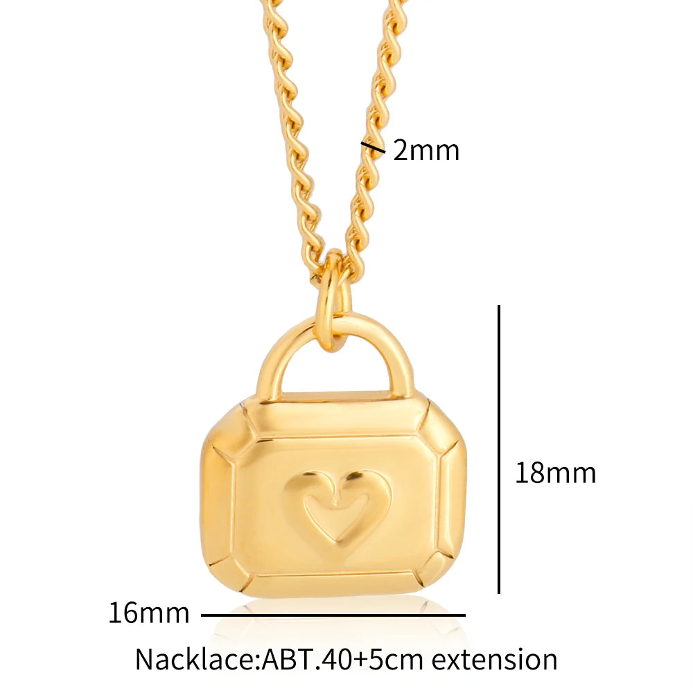 Heart Pendant Waterproof Stainless Steel Necklace