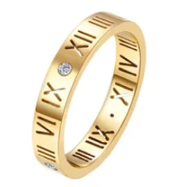 Crystal Zircon Waterproof Stainless Steel Ring