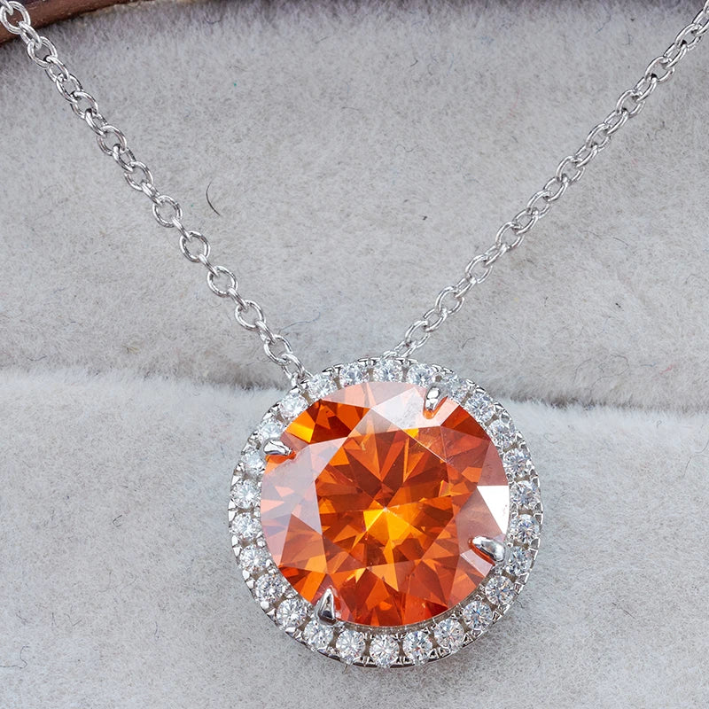 5ct Moissanite Sterling Silver Pendant Necklace