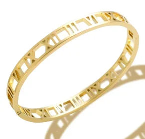 Triple Crystal Stainless Steel Bangle