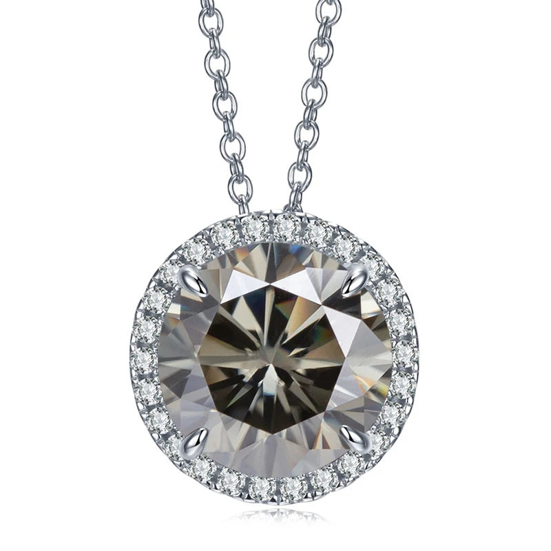 5ct Moissanite Sterling Silver Pendant Necklace