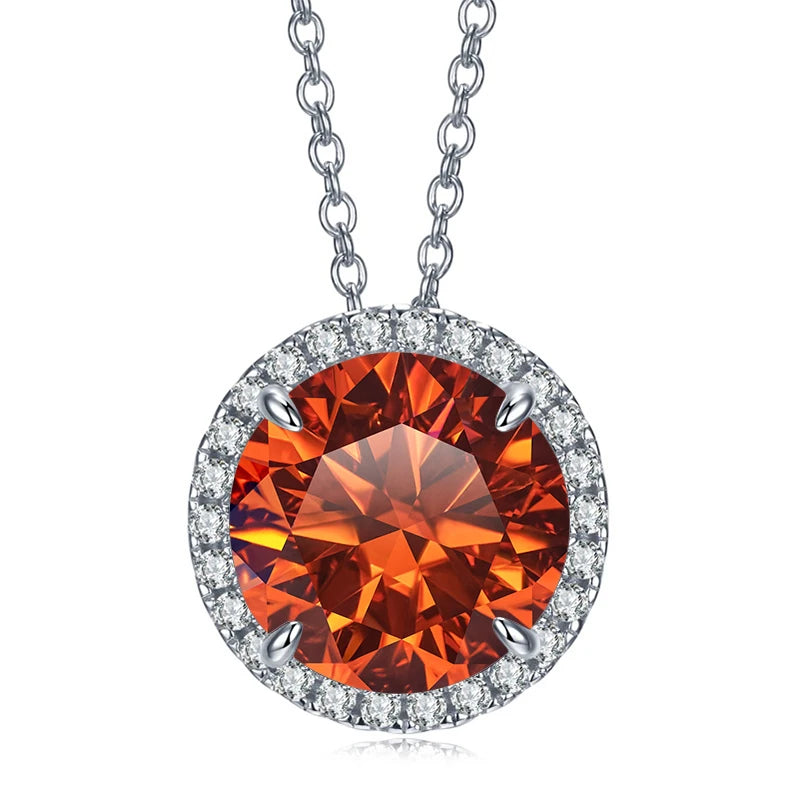5ct Moissanite Sterling Silver Pendant Necklace