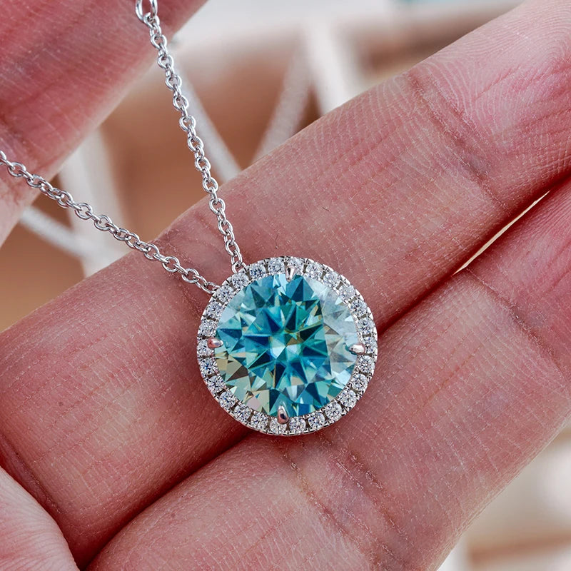 5ct Moissanite Sterling Silver Pendant Necklace