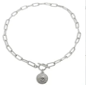 Square Pendant Stainless Steel Chain Necklace