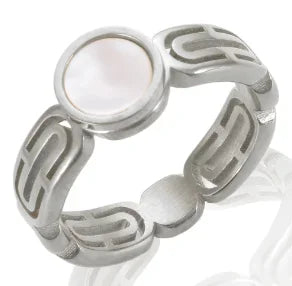 Zircon Inlaid Waterproof Stainless Steel Ring