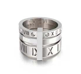 Crystal Zircon Waterproof Stainless Steel Ring