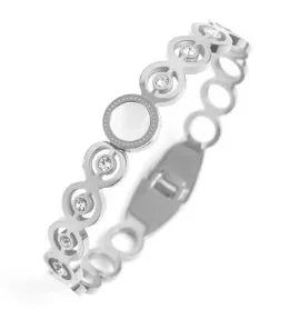 Triple Crystal Stainless Steel Bangle