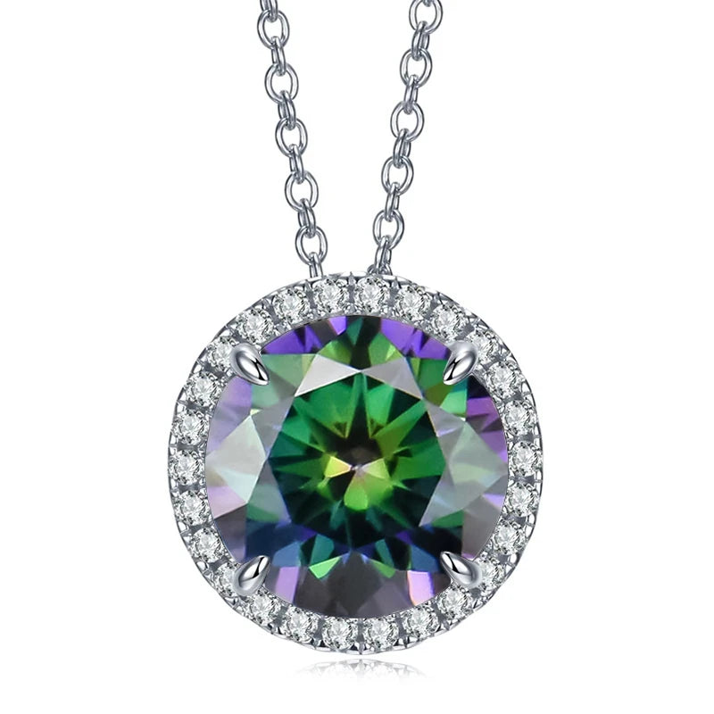 5ct Moissanite Sterling Silver Pendant Necklace
