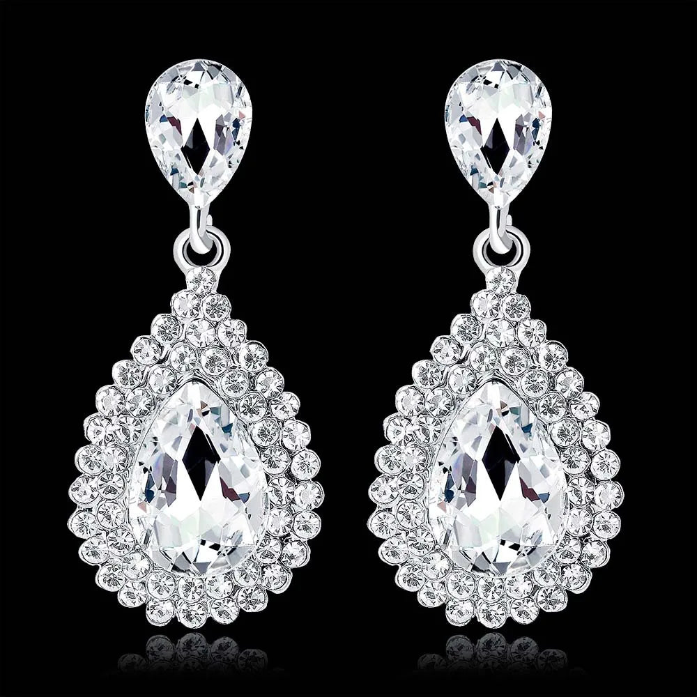 Luxury Rhinestone Chandelier Bridal Earrings