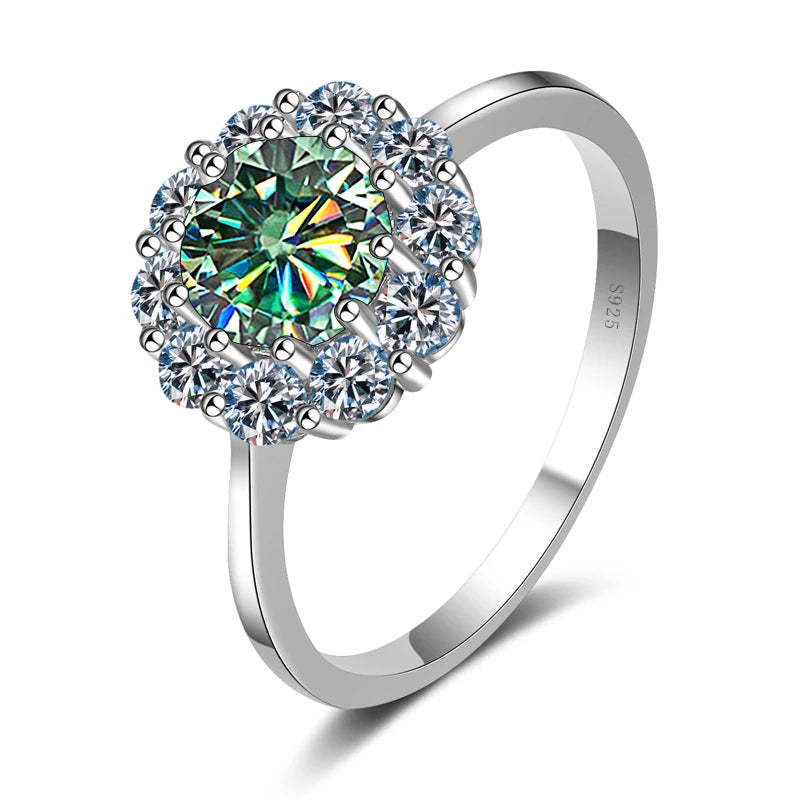 1ct Moissanite Flower Engagement Ring