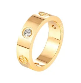 Crystal Zircon Waterproof Stainless Steel Ring