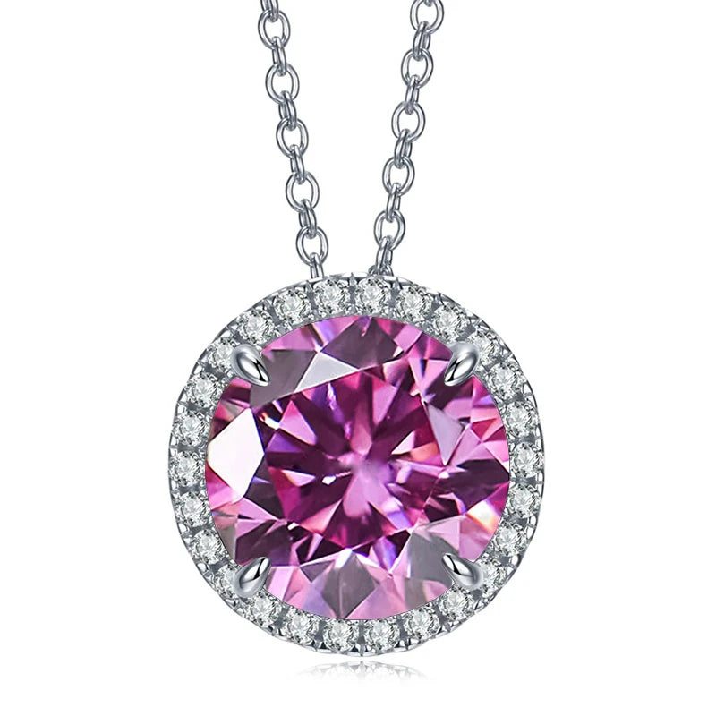 5ct Moissanite Sterling Silver Pendant Necklace