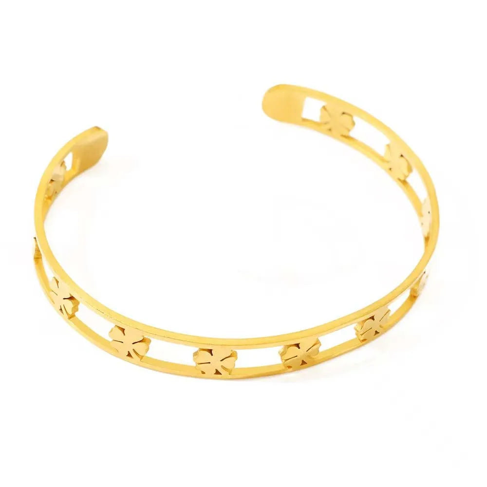 Triple Crystal Stainless Steel Bangle