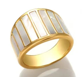 Zircon Inlaid Waterproof Stainless Steel Ring