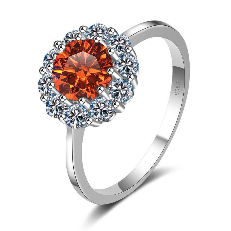 1ct Moissanite Flower Engagement Ring