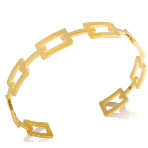 Triple Crystal Stainless Steel Bangle