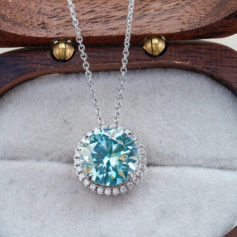 5ct Moissanite Sterling Silver Pendant Necklace