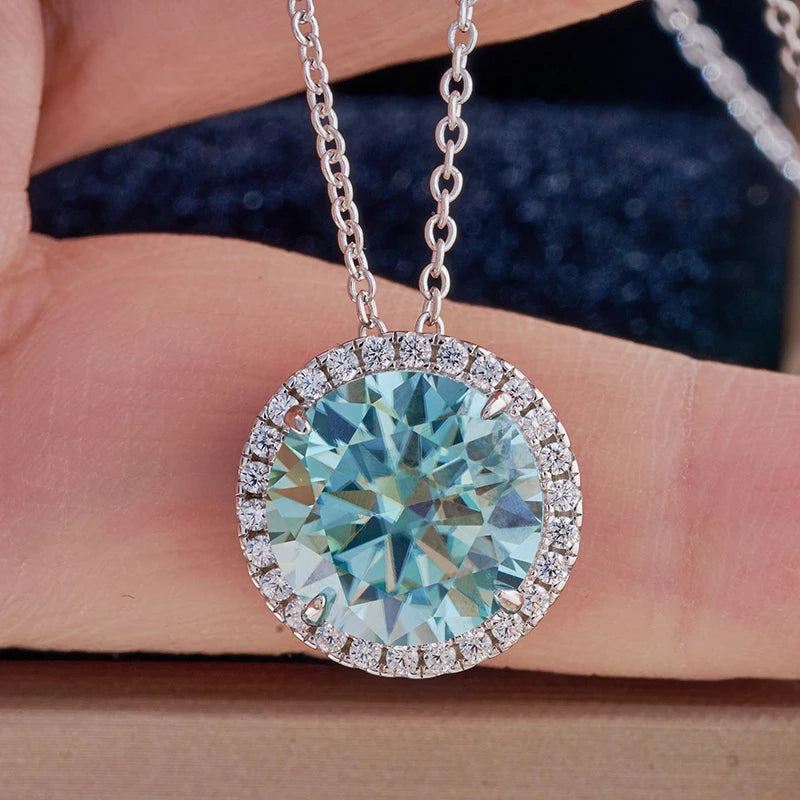 5ct Moissanite Sterling Silver Pendant Necklace