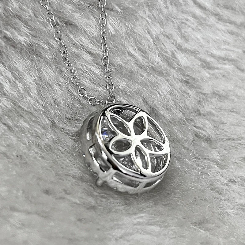 5ct Moissanite Sterling Silver Pendant Necklace