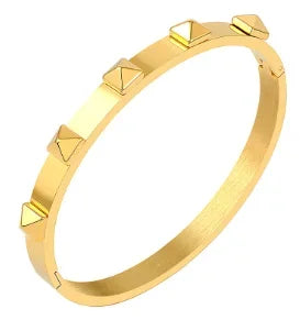 Triple Crystal Stainless Steel Bangle